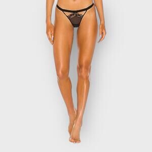 Thistle & Spire Sydney Keyhole Thong XL Sheer Mesh Black Lingerie Romantic